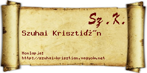 Szuhai Krisztián névjegykártya